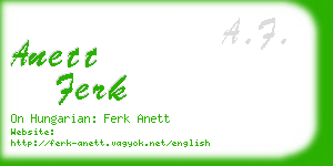 anett ferk business card